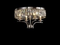 Vivienne Polished Nickel Crystal Ceiling Lights Diyas Flush Crystal Fittings